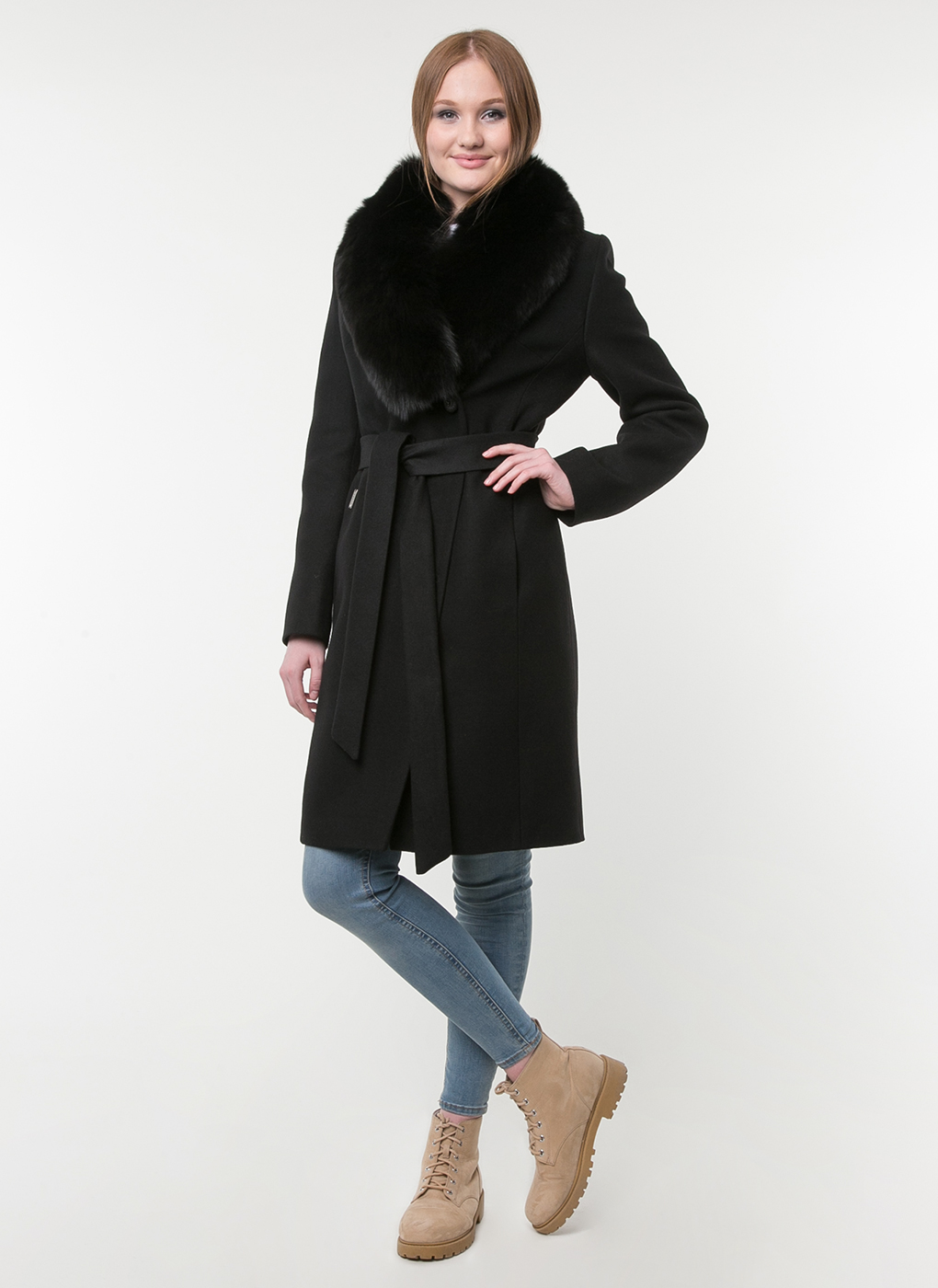 Пальто женское idekka 27573 черное 40 RU