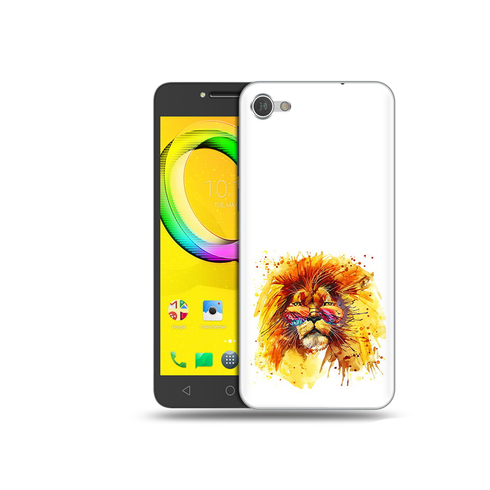 

Чехол MyPads Tocco для Alcatel A5 лев в очках (PT67387.664.436), Прозрачный, Tocco