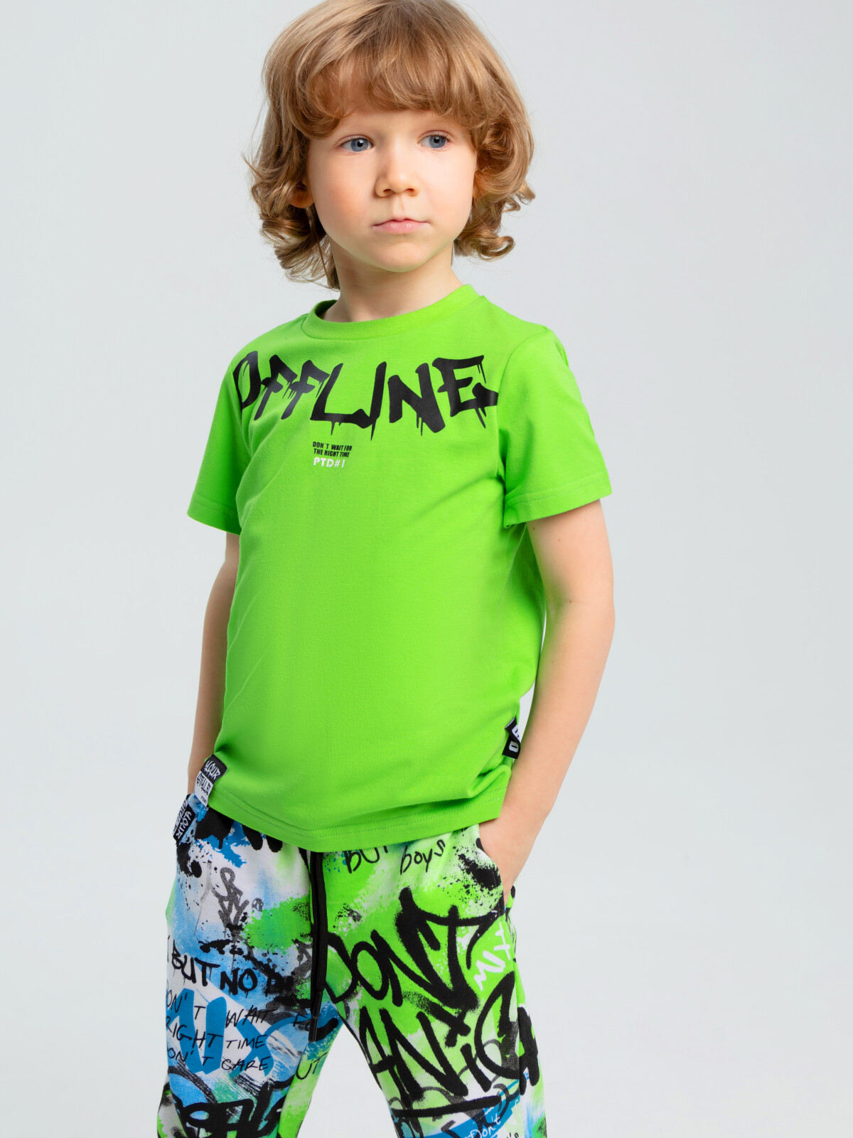 

Футболка детская PlayToday Kids 12312249, светло-зеленый, черный, белый, 104, 12312249