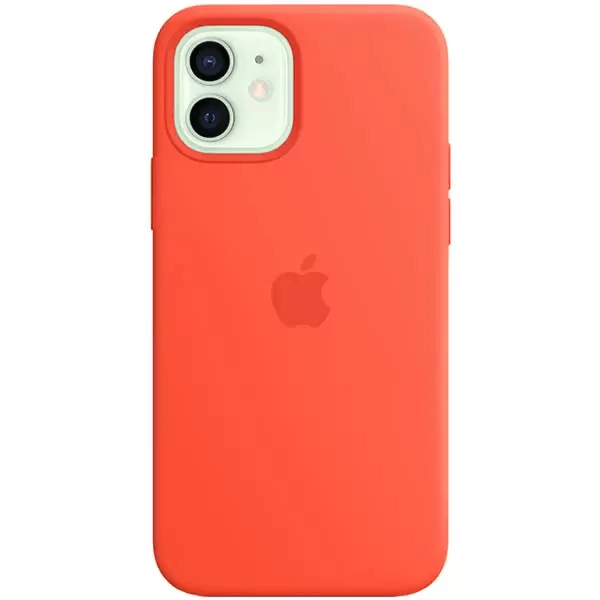 фото Чехол iphone 12/12 pro silicon case eletric orange (magsafe + анимация nfc) c logo nobrand