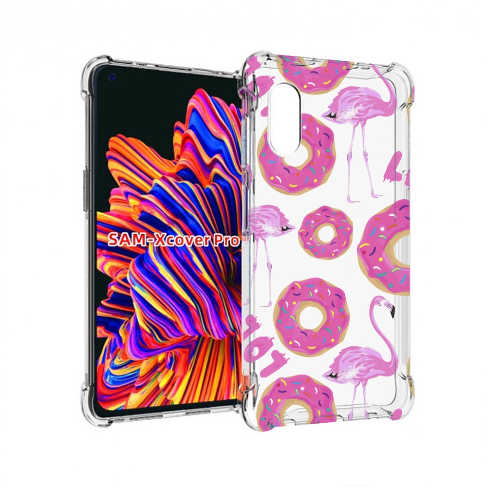 Чехол MyPads пончики-фламинго для Samsung Galaxy Xcover Pro 1