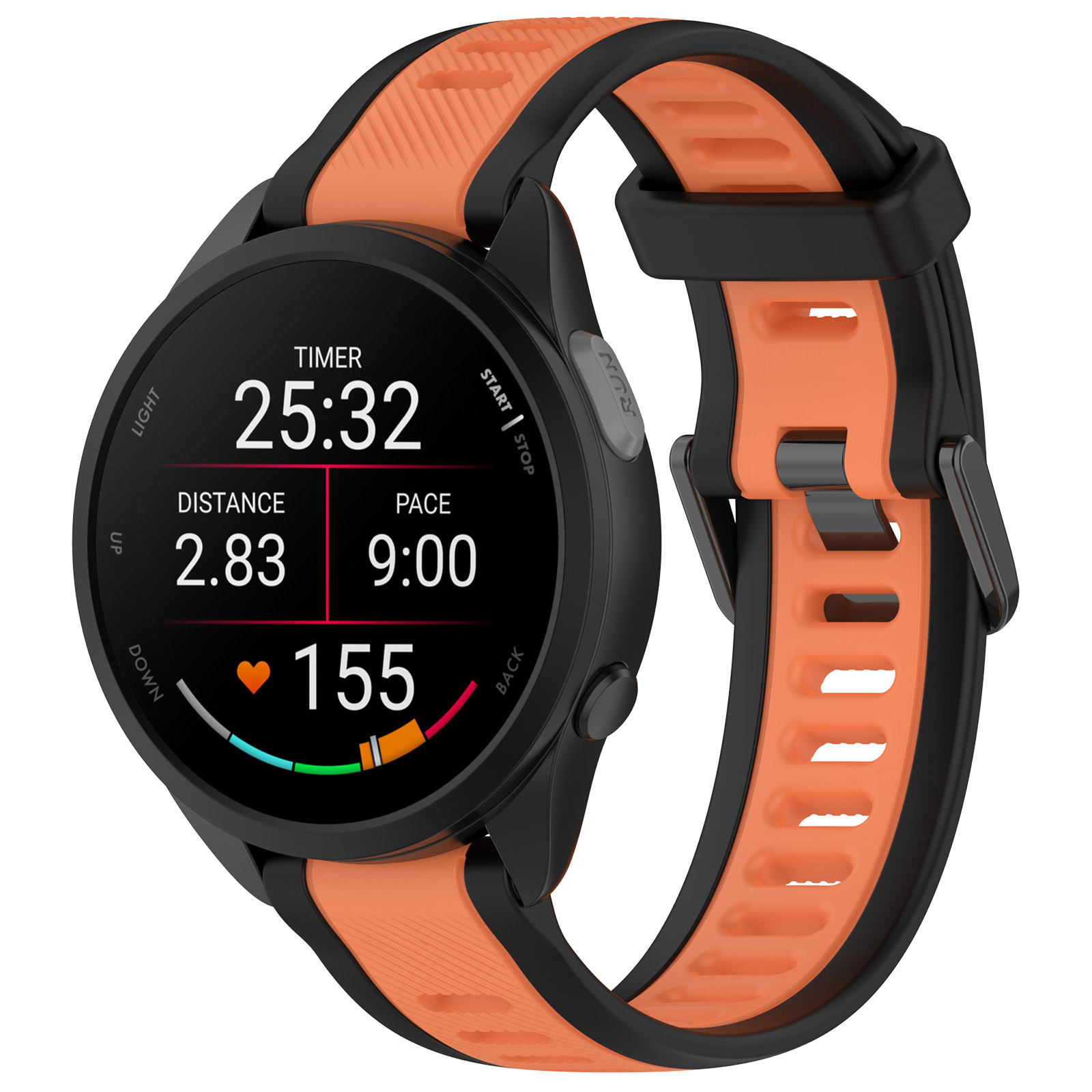 Силиконовый ремешок для Samsung, Amazfit, Garmin, Honor, 20 мм, черно-оранжевый