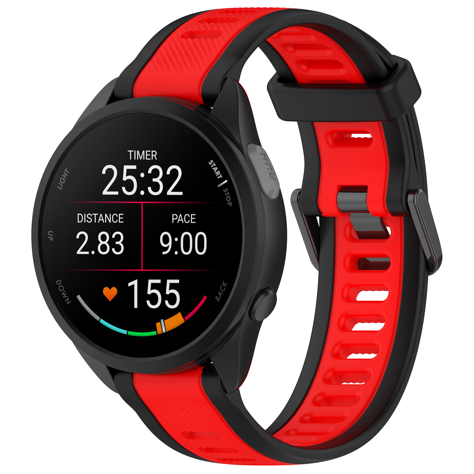 Силиконовый ремешок для Samsung, Amazfit, Garmin, Honor, 20 мм, черно-красный