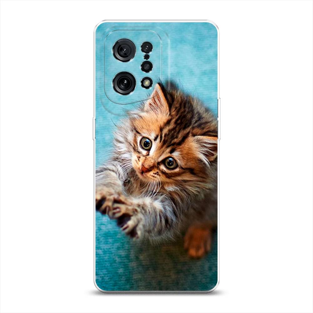 

Чехол Awog на Oppo Find X5 "Котенок просит есть", Разноцветный, 259750-2