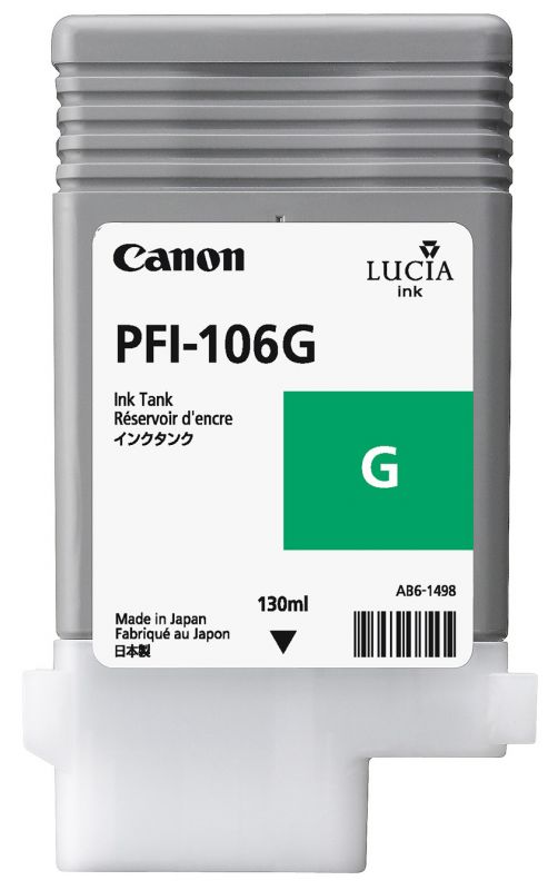 фото Картридж для струйного принтера canon pfi-106g (6628b001) зеленый, оригинальный