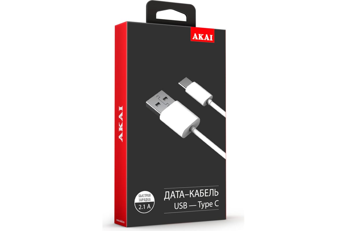 

Дата-кабель Akai CE-465W USB-Type-C TPE белый, CE-465W