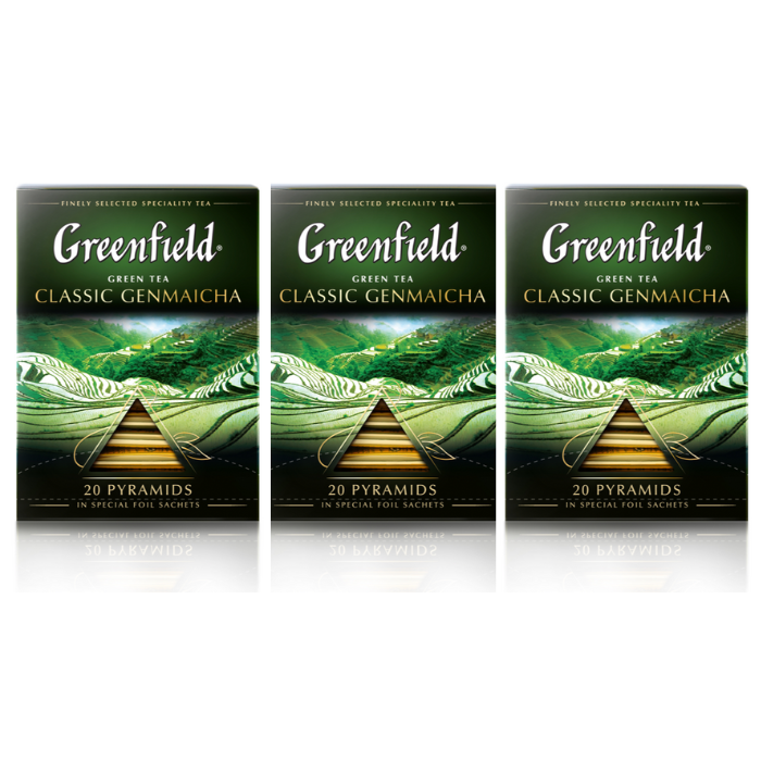 

Чай зеленый Greenfield Классический Генмайча, 3 упаковки по 20 пирамидок