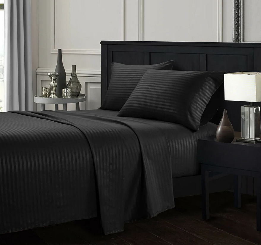 

Пододеяльник Maktex из страйп-сатина 240 х 260 Черный 3х3, Пододеяльники из страйп-сатина 140