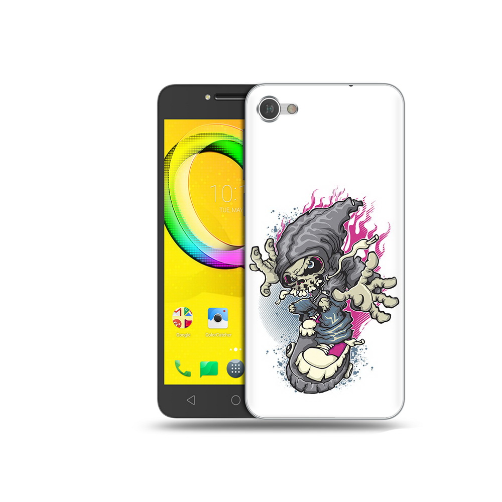 

Чехол MyPads Tocco для Alcatel A5 нарисованный скелет на скейт борде (PT67387.664.512), Прозрачный, Tocco