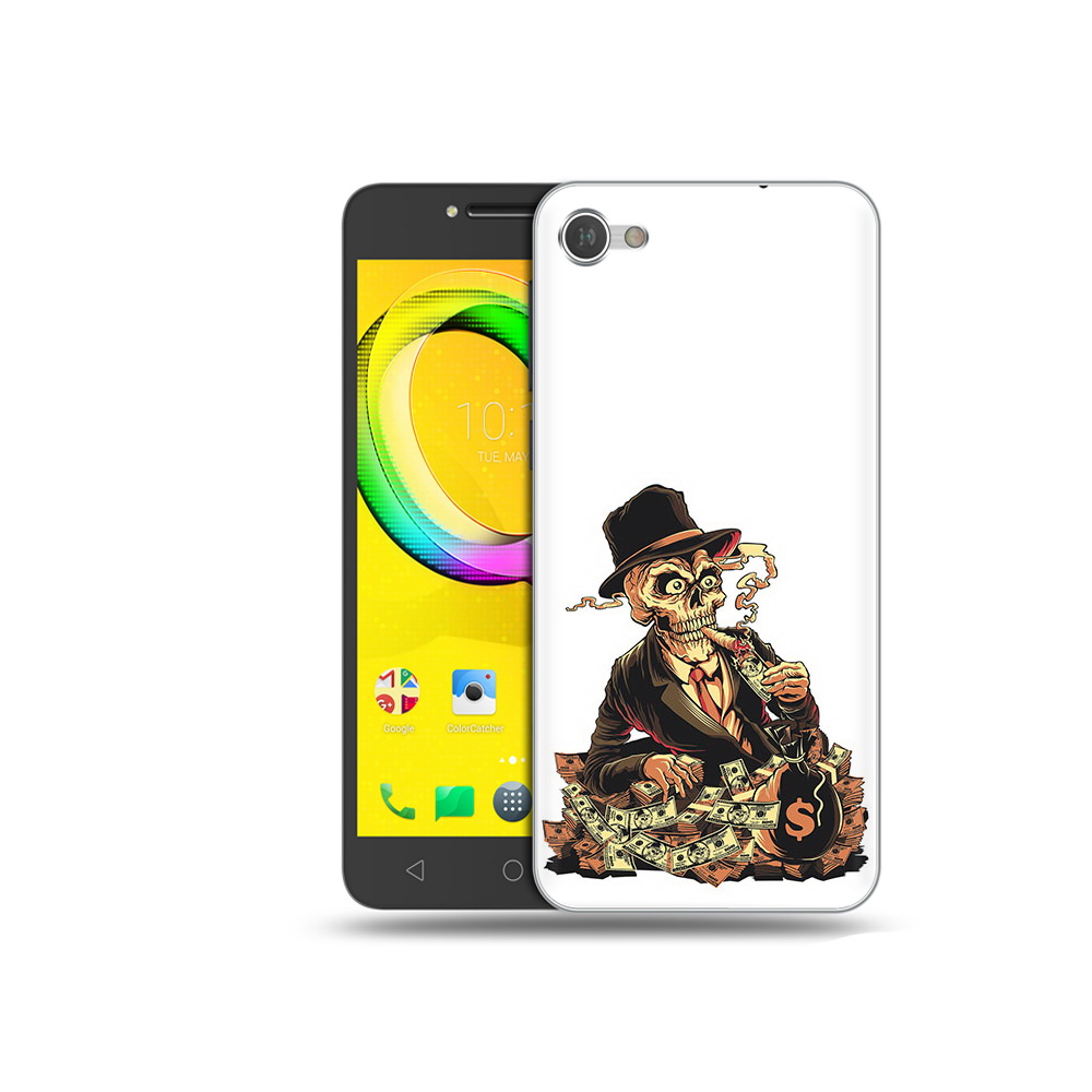 

Чехол MyPads Tocco для Alcatel A5 нарисованный череп с сигаретой (PT67387.664.515), Прозрачный, Tocco