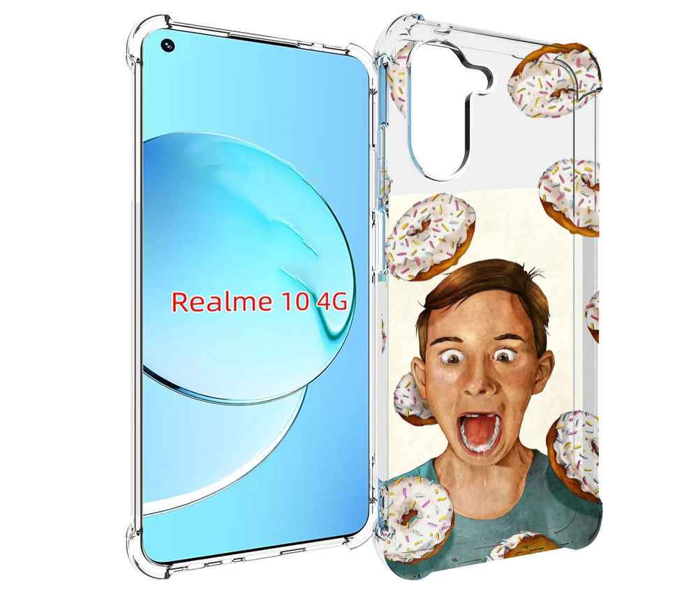 

Чехол MyPads Бешенные-пончики для Realme 10, Прозрачный, Tocco