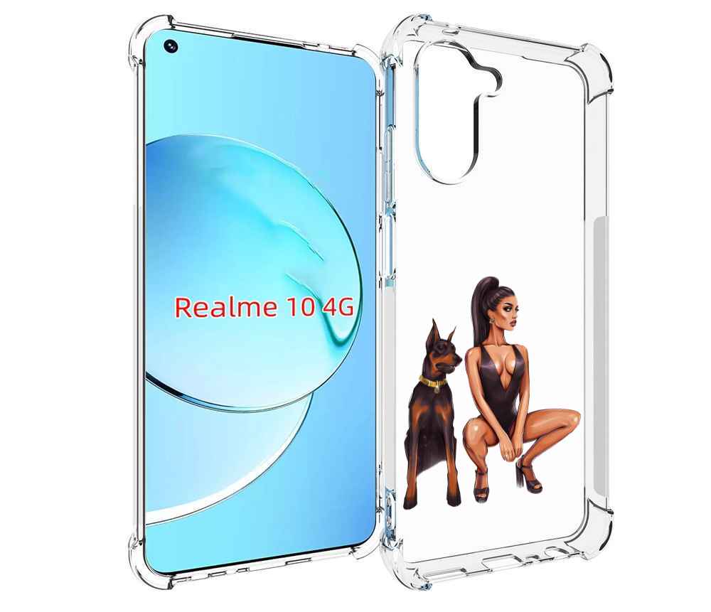 

Чехол MyPads Борзая-девушка для Realme 10, Прозрачный, Tocco
