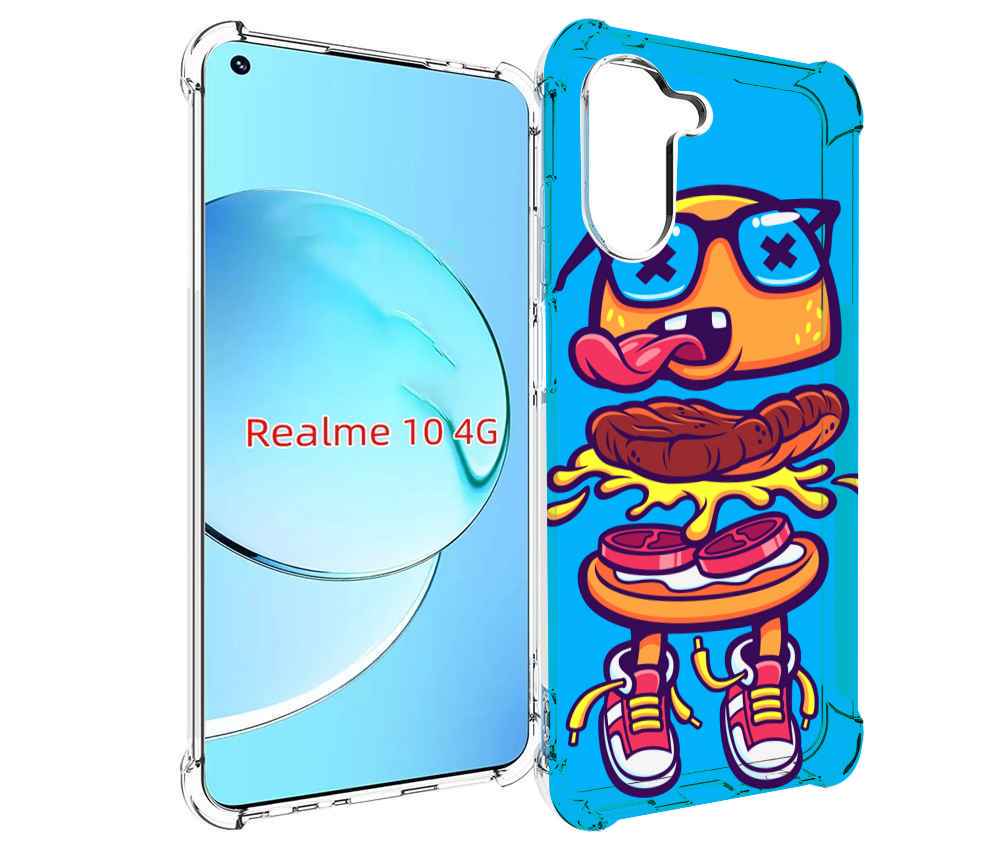 

Чехол MyPads Бургер с очками для Realme 10, Прозрачный, Tocco