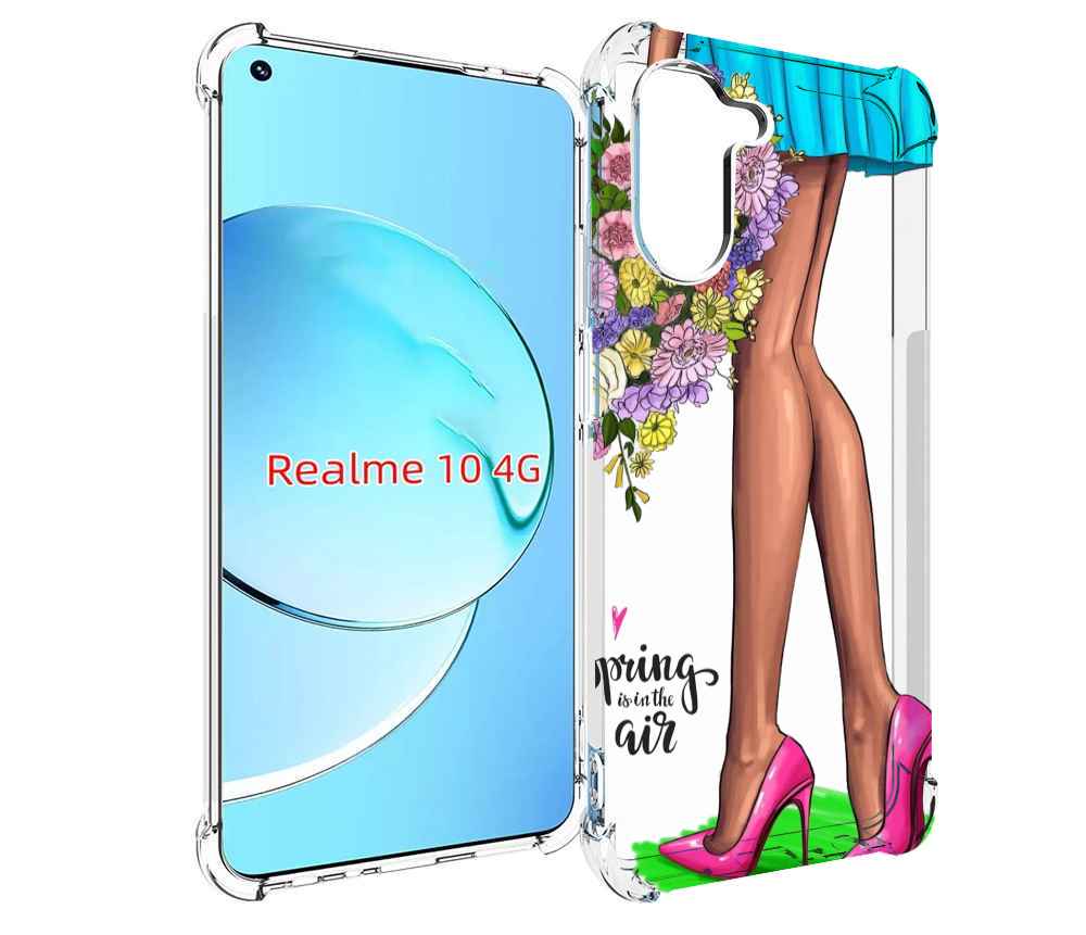 

Чехол MyPads Весна-в-воздухе женский для Realme 10, Прозрачный, Tocco