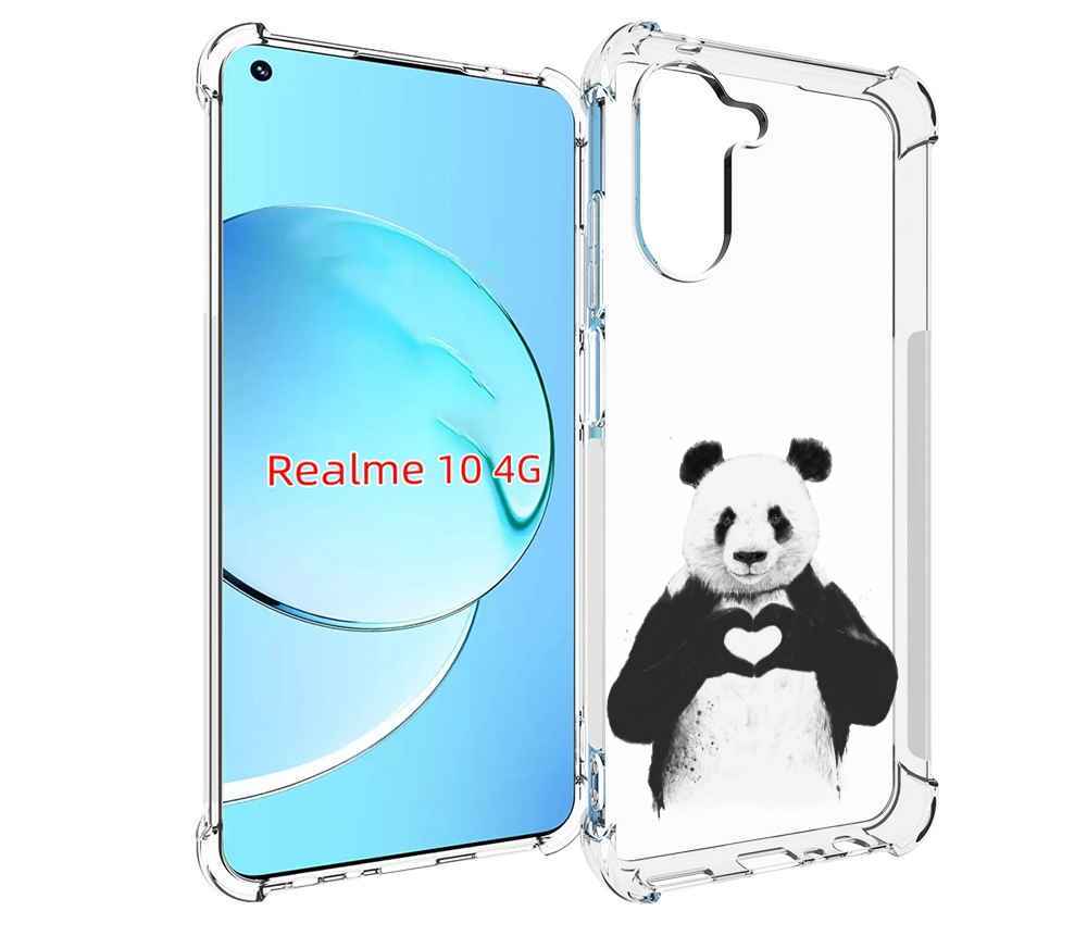 

Чехол MyPads Влюбленная панда для Realme 10, Прозрачный, Tocco