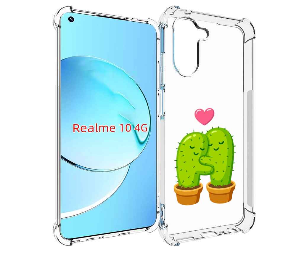 

Чехол MyPads Влюбленные-кактусы для Realme 10, Прозрачный, Tocco
