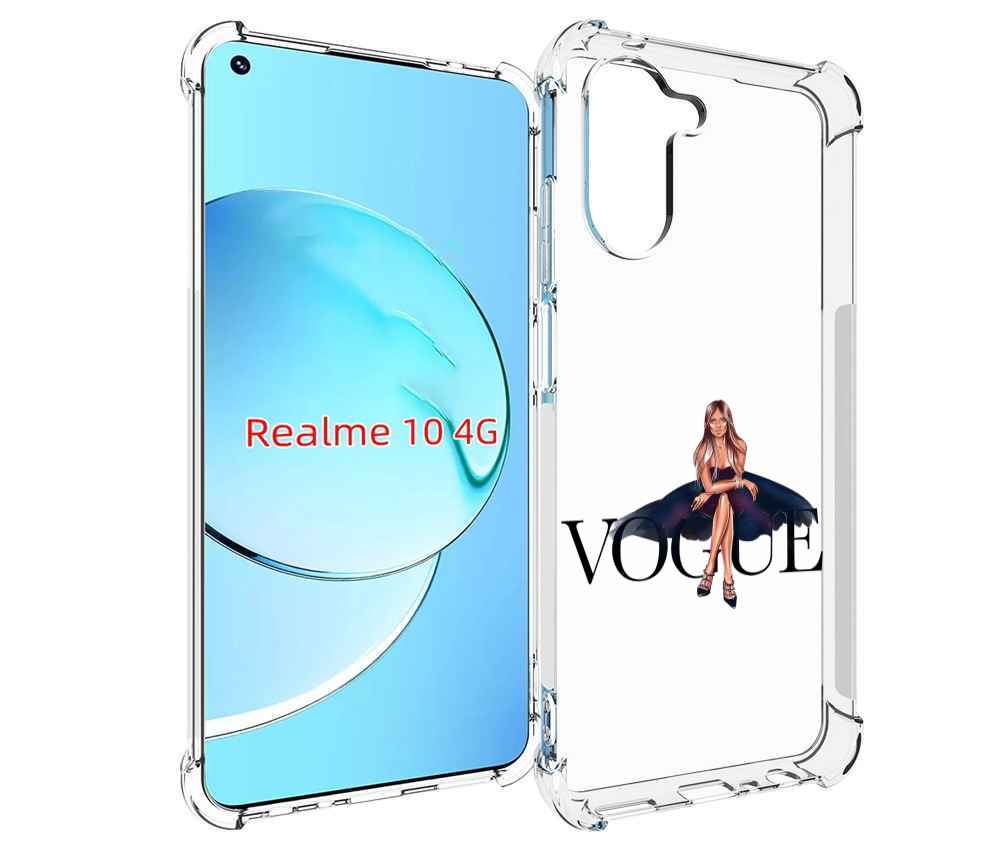 

Чехол MyPads Вог-девушка женский для Realme 10, Прозрачный, Tocco