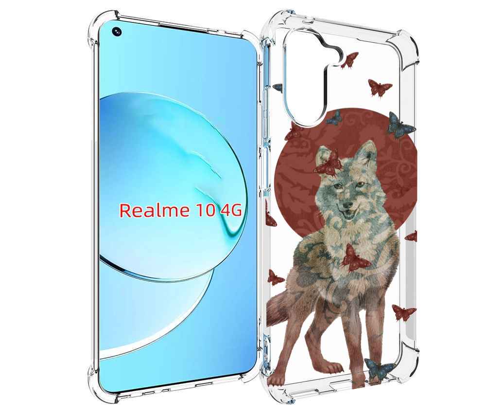 

Чехол MyPads Волчица с бабочками для Realme 10, Прозрачный, Tocco