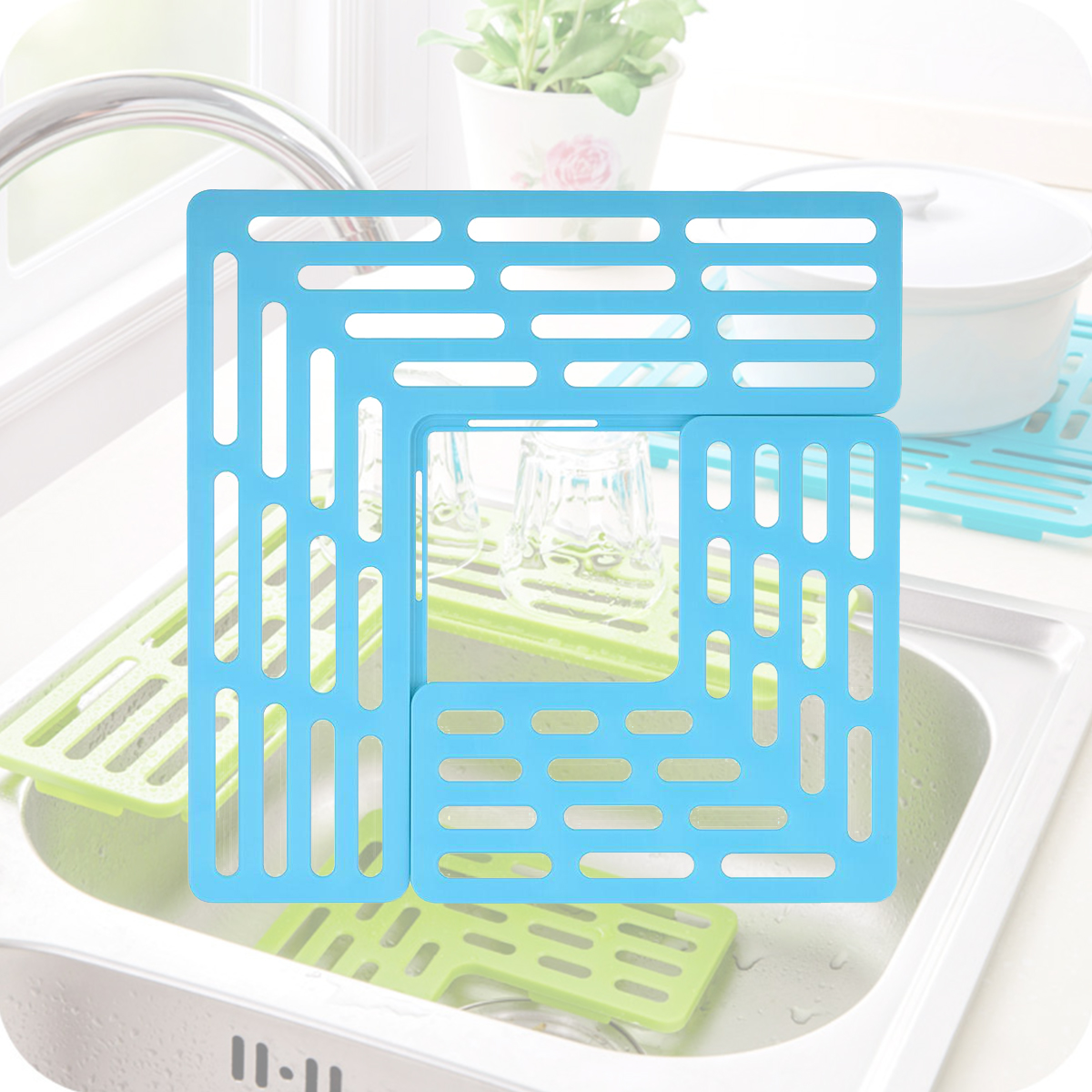 фото Складная сушилка для посуды bloominghome accents. 28,5x28,5 см, 19,5х19,5 см, bh-stnd1-03