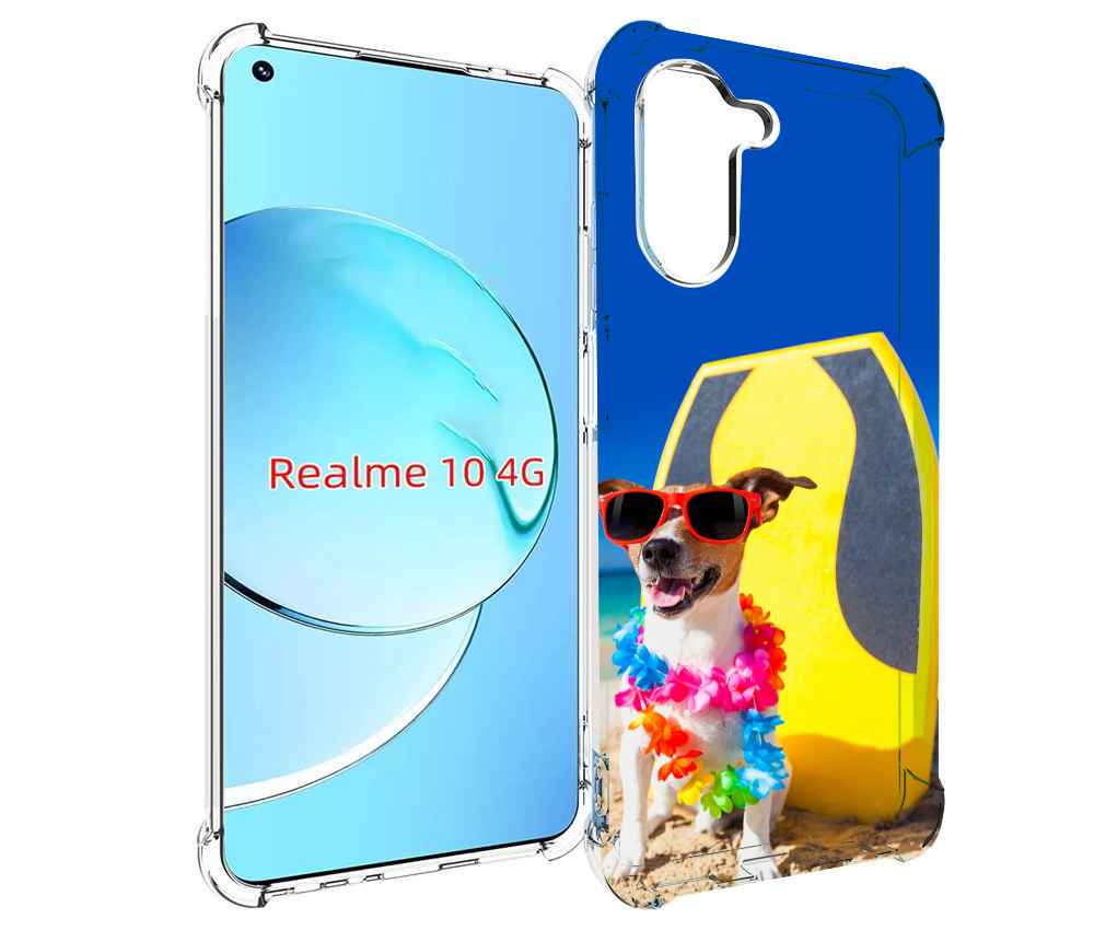 

Чехол MyPads Гавайская-собака для Realme 10, Прозрачный, Tocco