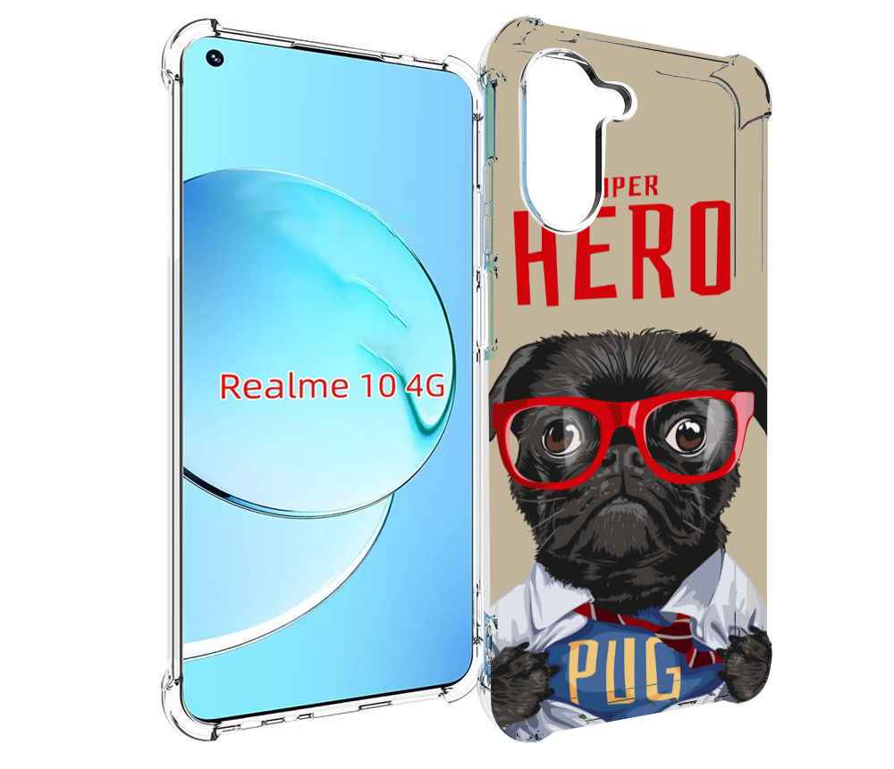 

Чехол MyPads Герой-PUG для Realme 10, Прозрачный, Tocco
