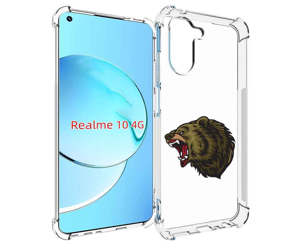 

Чехол MyPads Голова-медведь для Realme 10, Прозрачный, Tocco