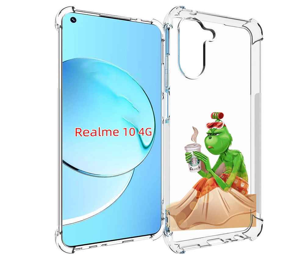 

Чехол MyPads Гринч-в-платье для Realme 10, Прозрачный, Tocco