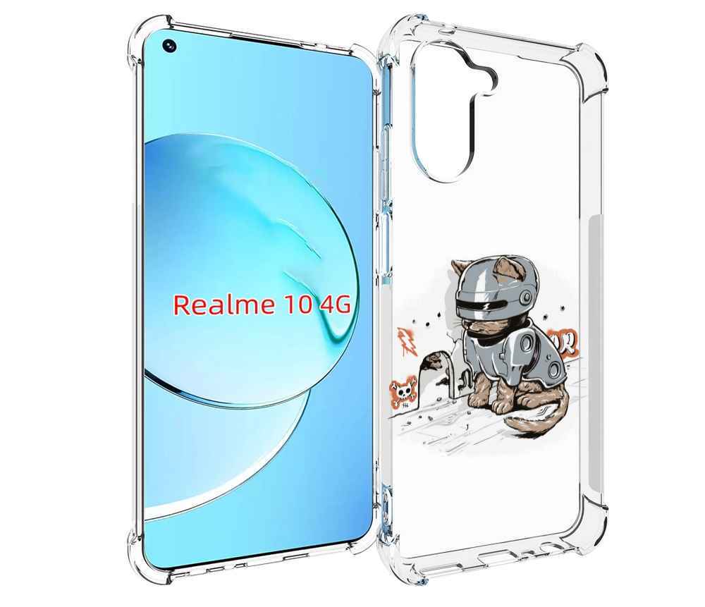 

Чехол MyPads Грозный кот для Realme 10, Прозрачный, Tocco
