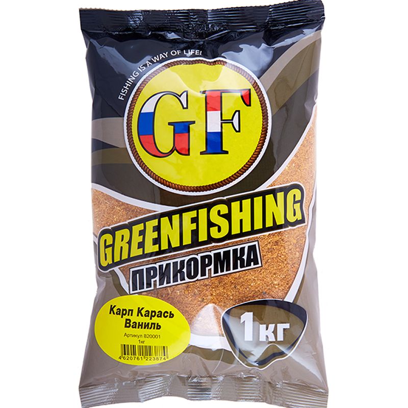 Прикормка натуральная GreenFishing GF Карп-Карась Ваниль 1 кг 408₽