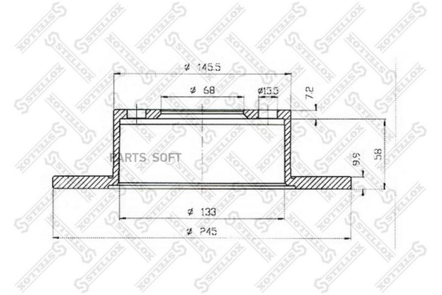 Диск тормозной задний STELLOX 60204734SX