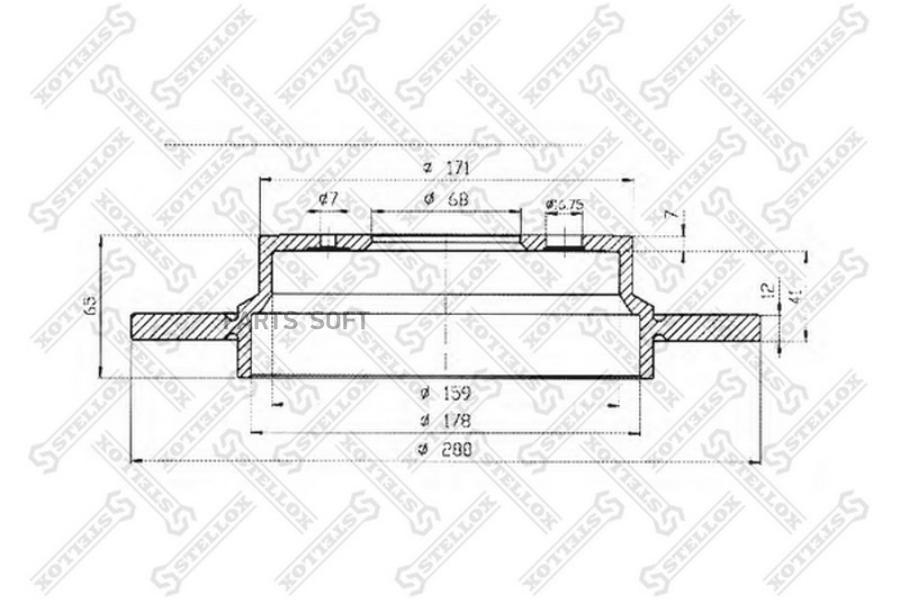 Диск тормозной задний STELLOX 60204843SX