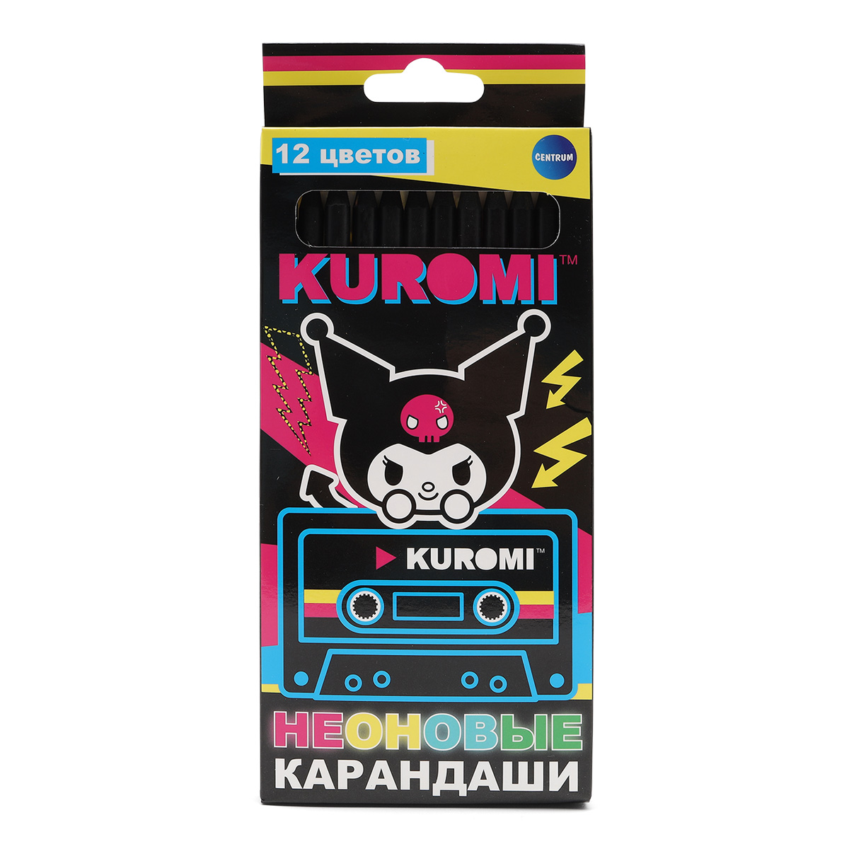 Карандаши цветные деревянные Kuromi, Centrum, 71681, 12 цветов