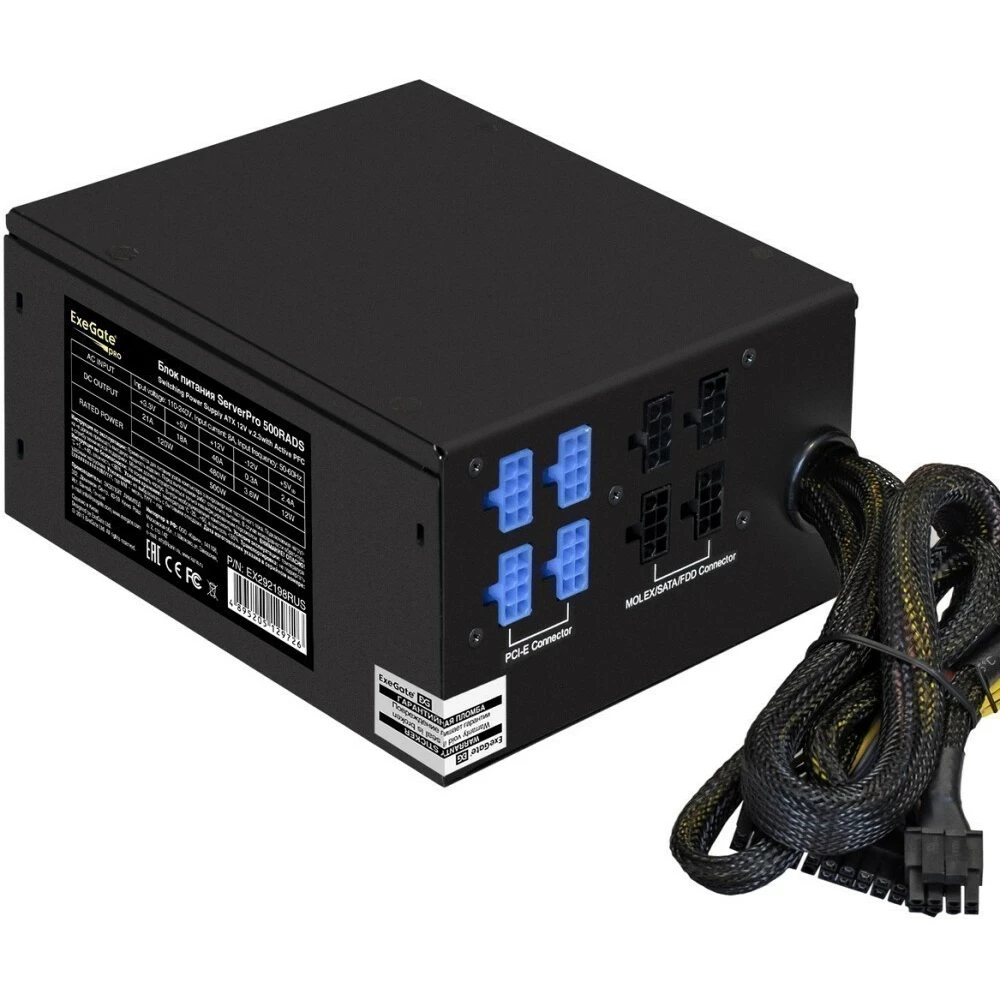 

Блок питания EXEGATE ServerPRO-500RADS, Черный
