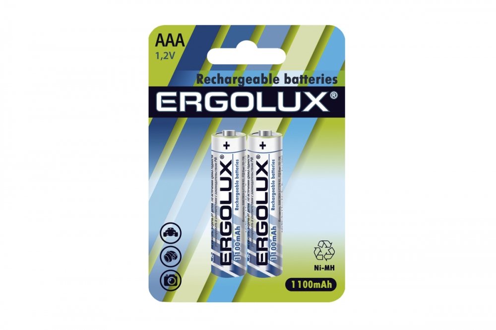 Набор из 24 шт Аккумулятор Ergolux AAA-1100mAh Ni-Mh BL-2 NHAAA1100BL2 12В 8906₽