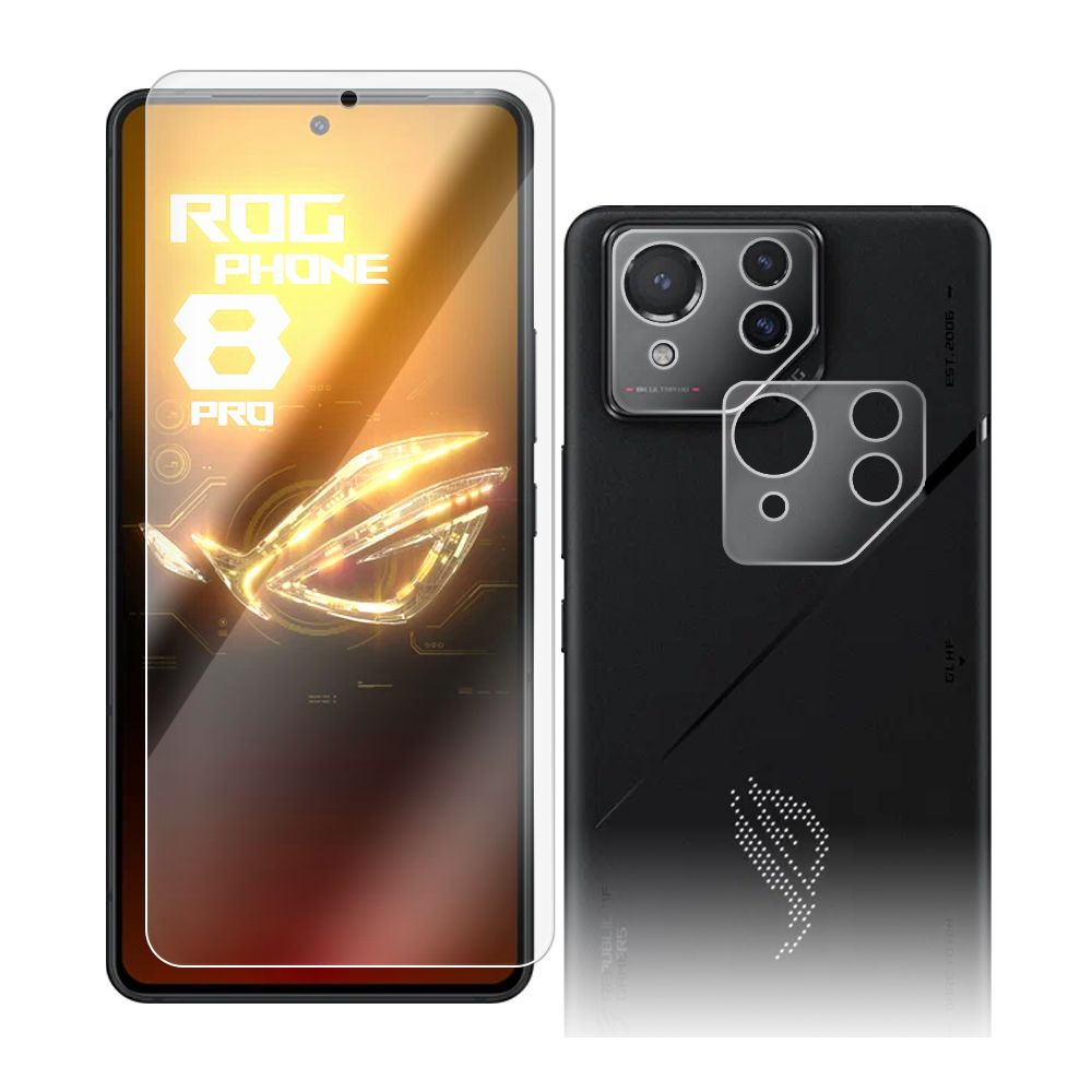 

Стекло защитное гибридное Krutoff для Asus ROG Phone 8 Pro + защита камеры (2шт.)