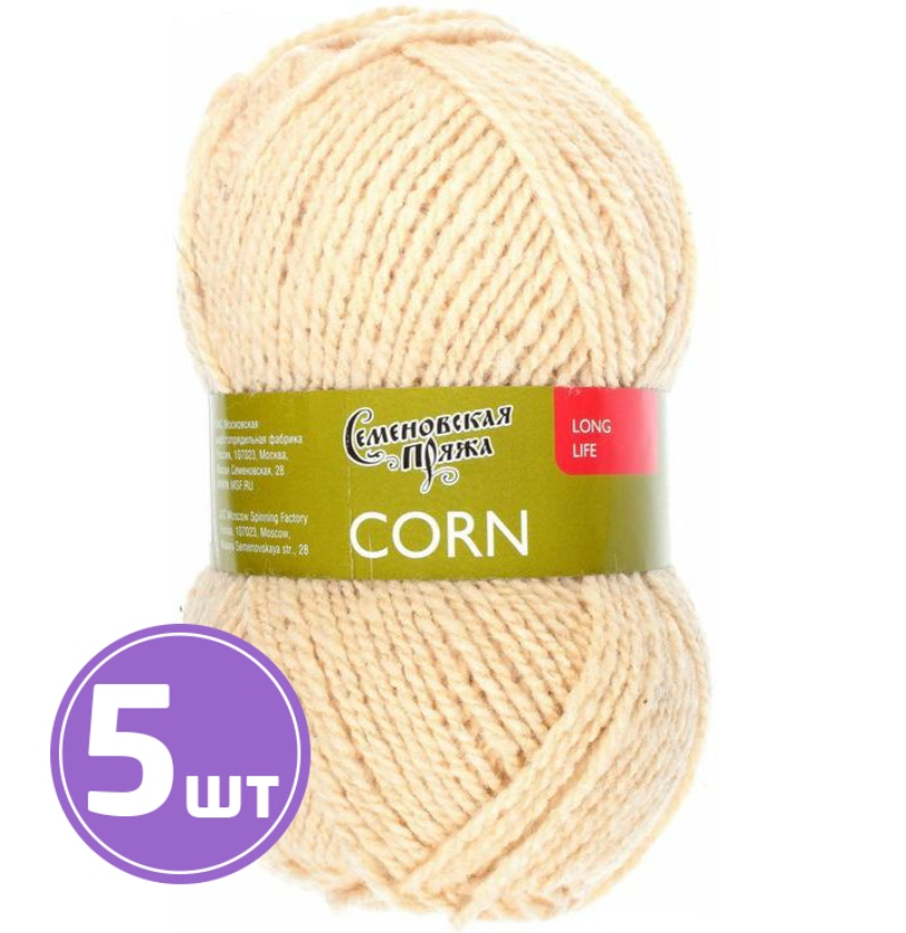 

Пряжа Семеновская Corn (386), светло-песочный 5 шт. по 100 г