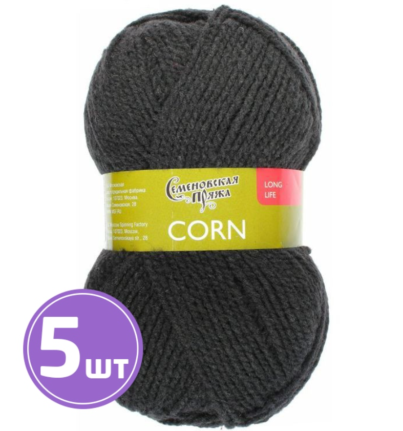 

Пряжа Семеновская Corn (1), черный 5 шт. по 100 г