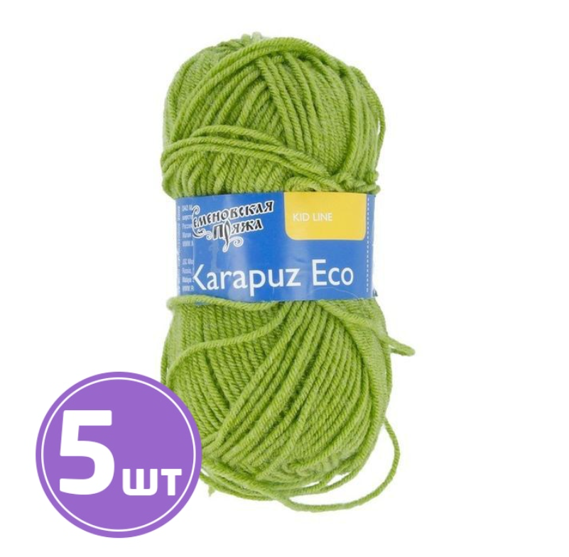 

Пряжа Семеновская Karapuz Eco (323), аспарагус 5 шт. по 50 г, Зеленый