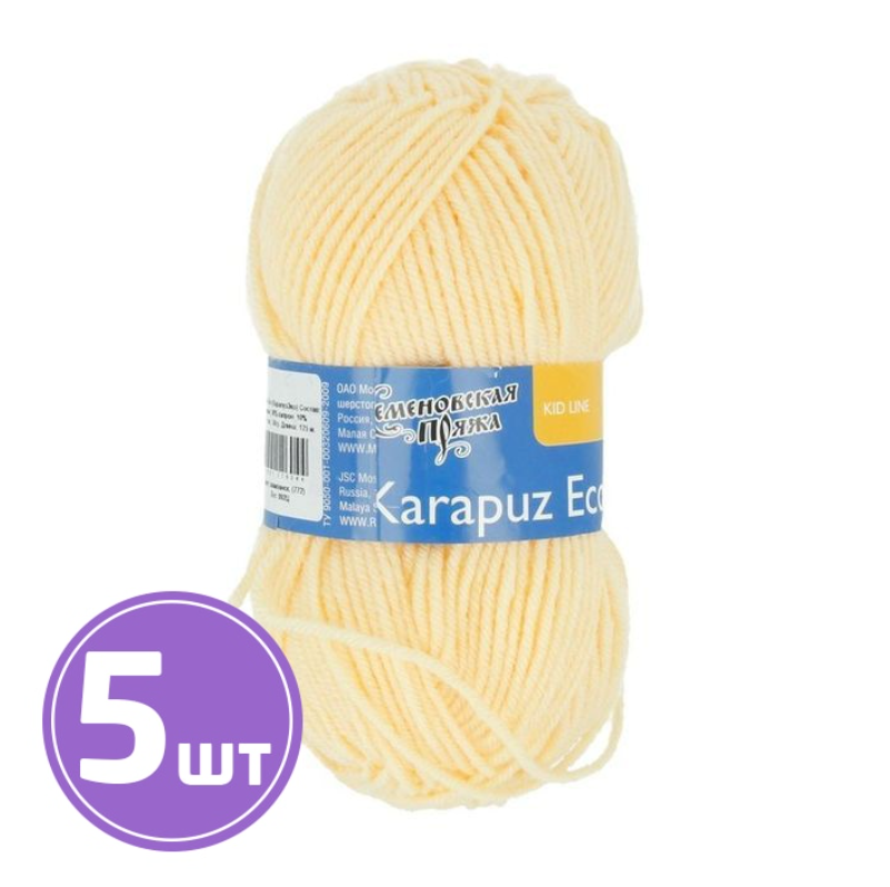 

Пряжа Семеновская Karapuz Eco (772), шампанское 5 шт. по 50 г, Бежевый