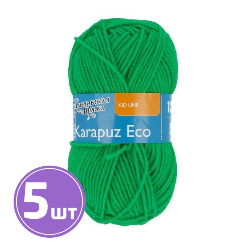 

Пряжа Семеновская Karapuz Eco (47), ярко-зеленый 5 шт. по 50 г