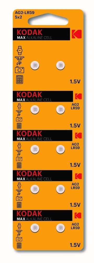 Набор из 10 шт, Kodak AG2 (396) LR726, LR59 [KAG2-10] (100/1000/98000) (Б0044707)