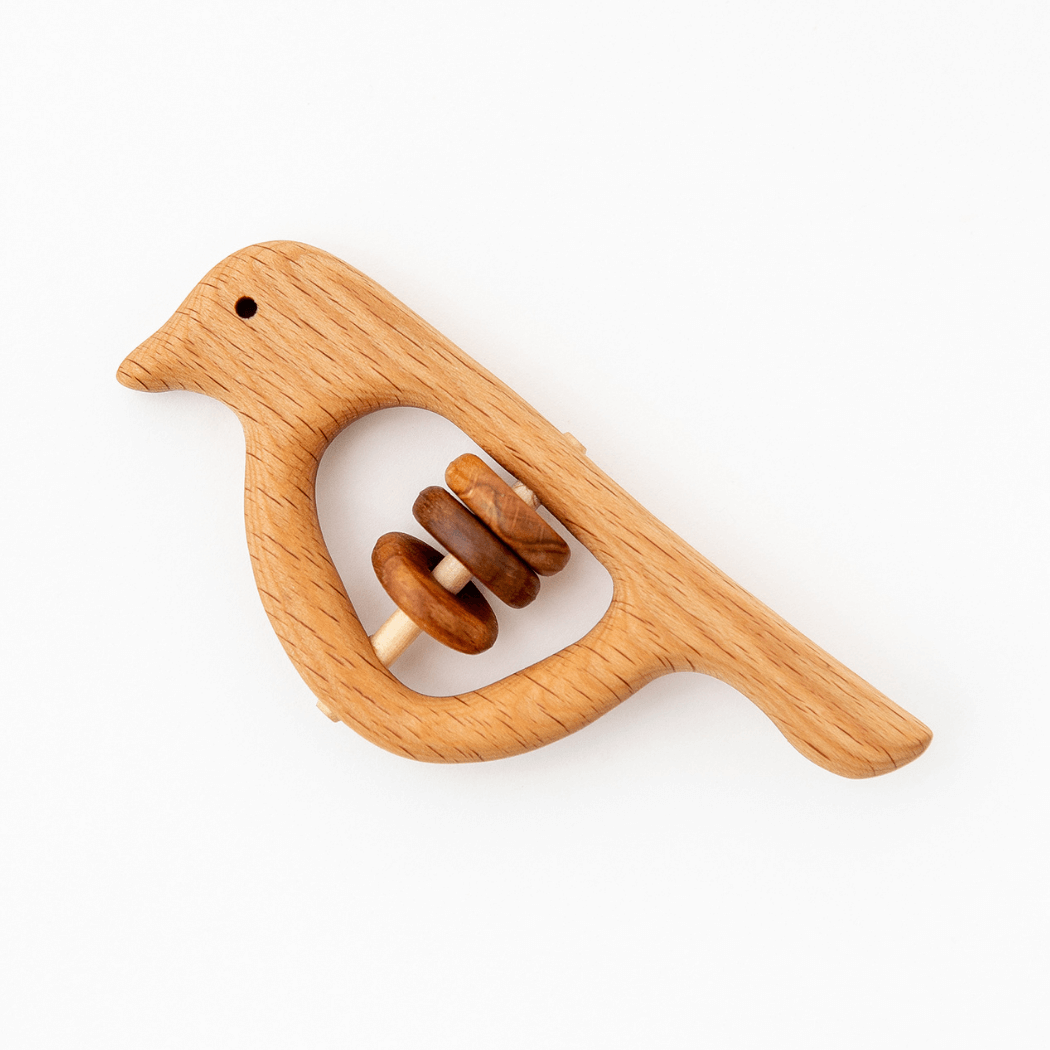 фото Деревянная погремушка mag wood птичка из бука