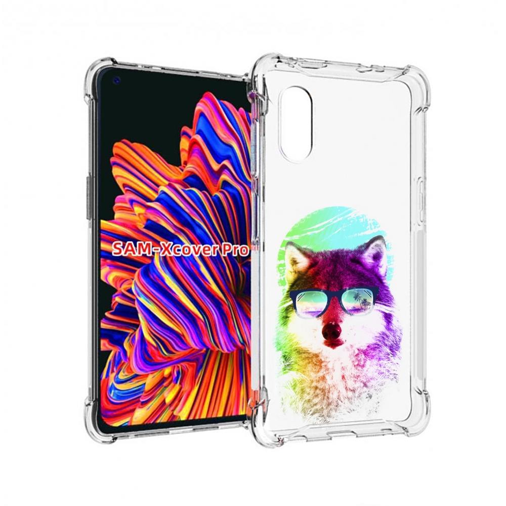 Чехол MyPads радужный волк детский для Samsung Galaxy Xcover Pro 1