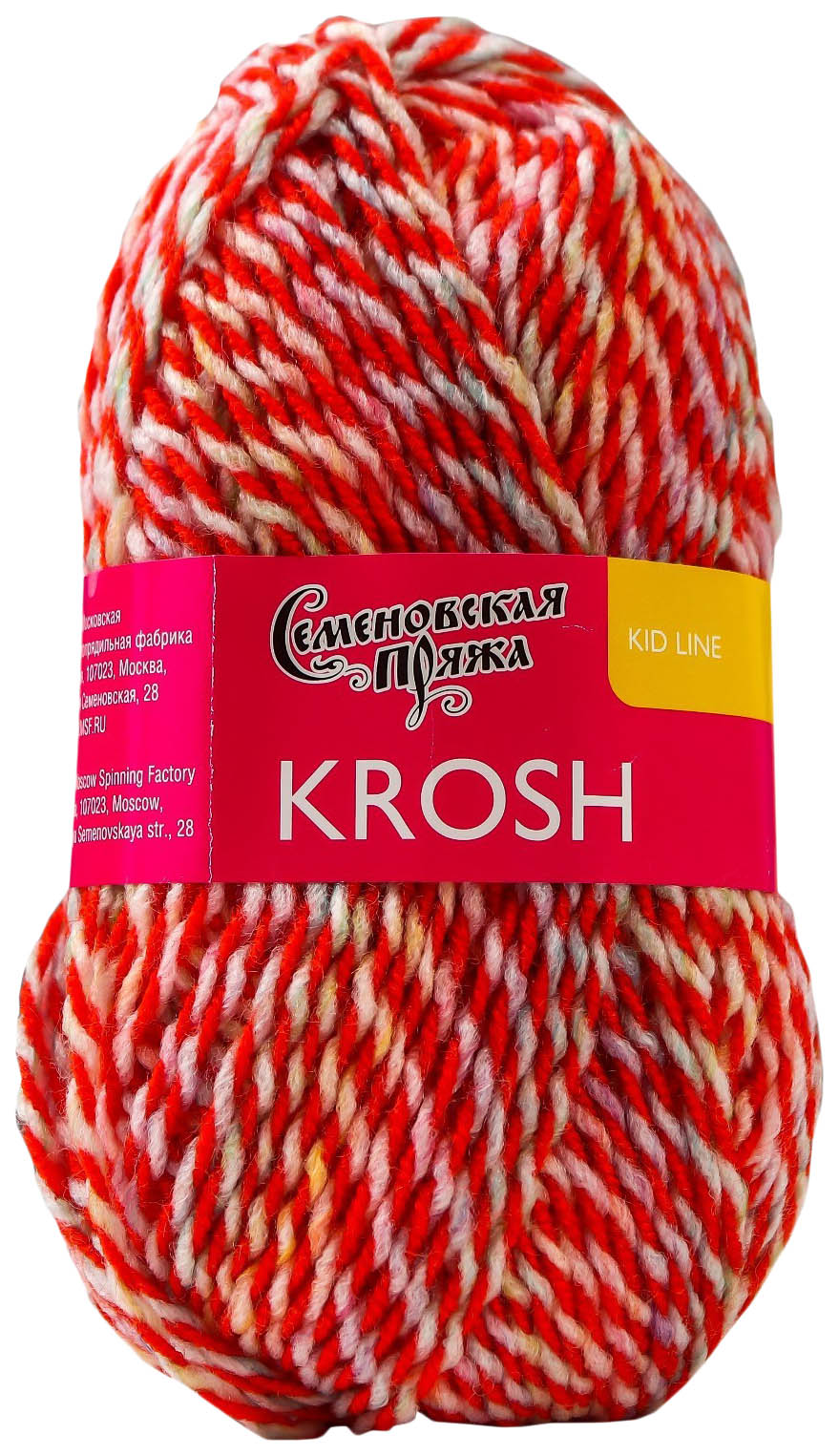 

Пряжа Семеновская Krosh (17125), алый-мультиколор 5 шт. по 50 г, Красный