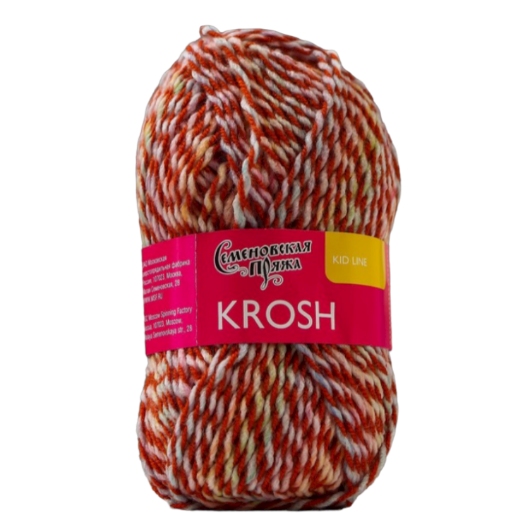 

Пряжа Семеновская Krosh (17119), красный терракот-мультиколор 5 шт. по 50 г, Оранжевый
