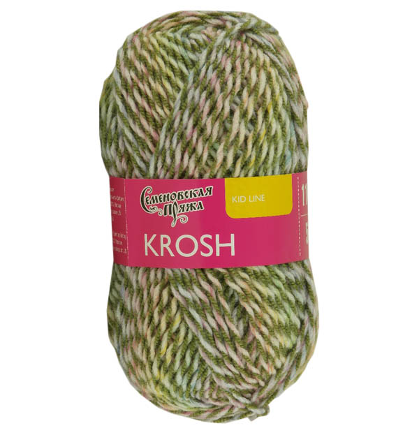 

Пряжа Семеновская Krosh (17123), фисташковый-мультиколор 5 шт. по 50 г, Зеленый