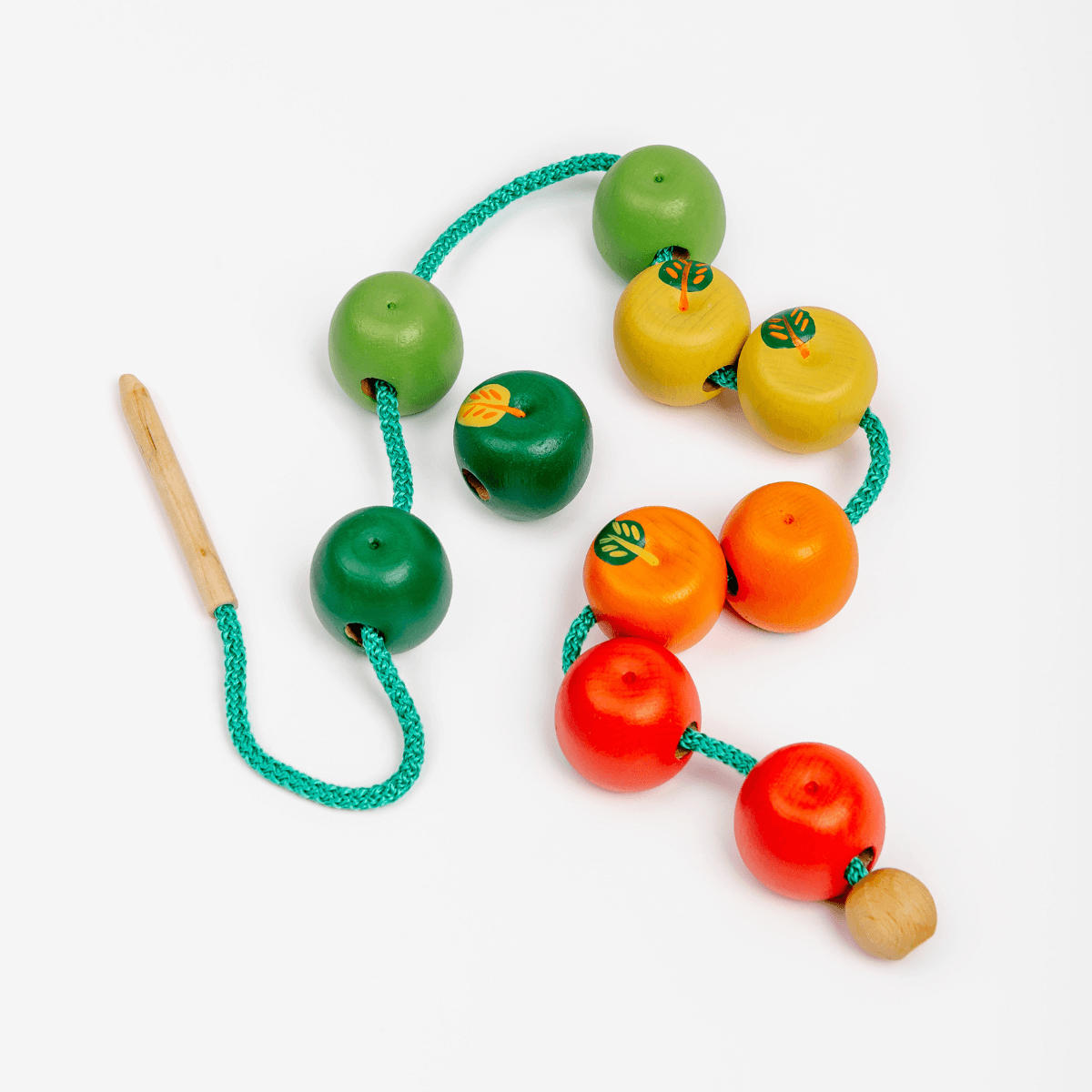 фото Шнуровка mag wood яблочки развивающая игрушка в подарок для детей