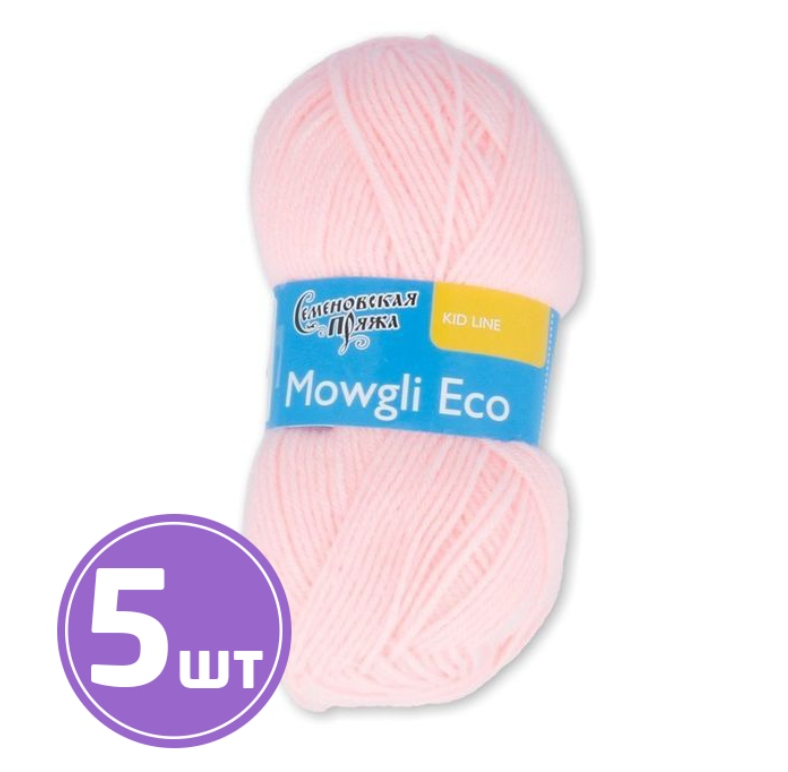 

Пряжа Семеновская Mowgli Eco (20), розовый 5 шт. по 50 г