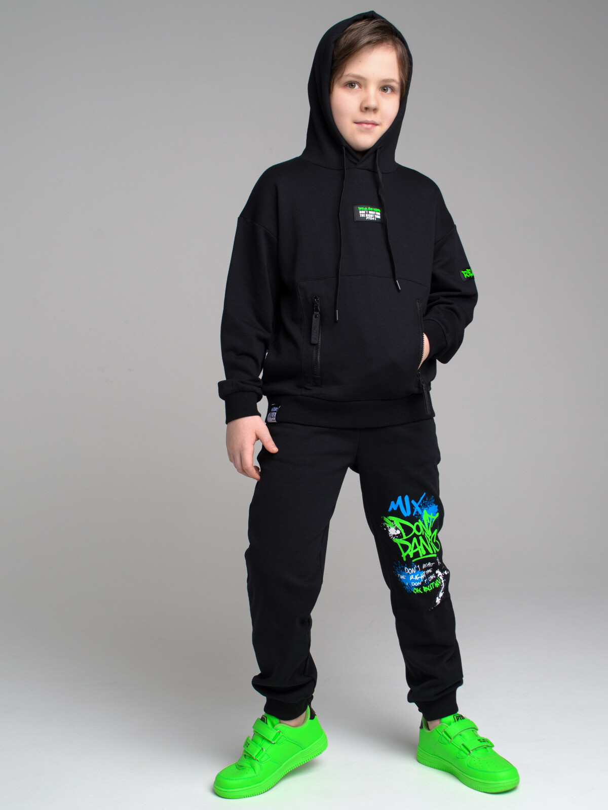 

Худи детское PlayToday Tween 12311300, черный, 128, 12311300