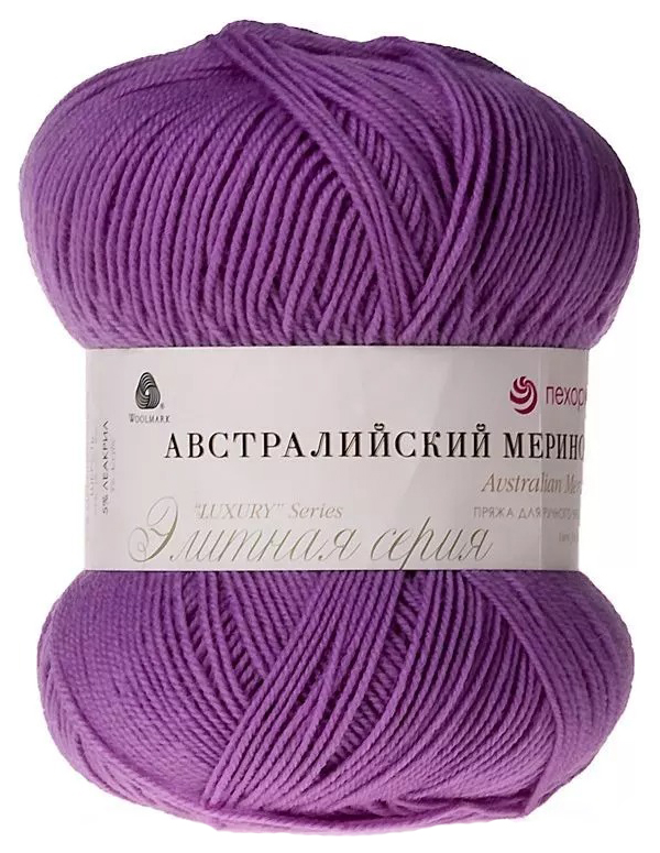 

Пряжа Пехорка Австралийский меринос (389), светлая фиалка, 5 шт. по 100 г, Фиолетовый